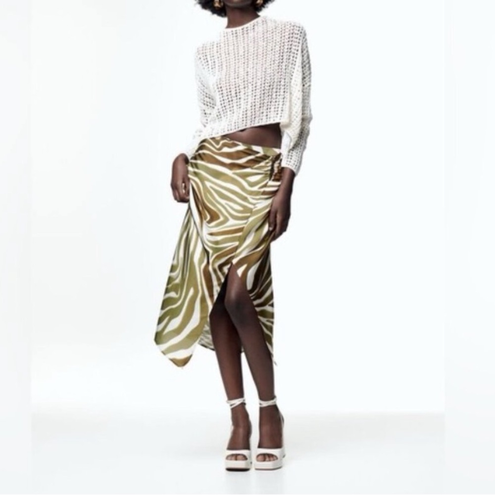 Zara nwt Zebra animal Print Skirt